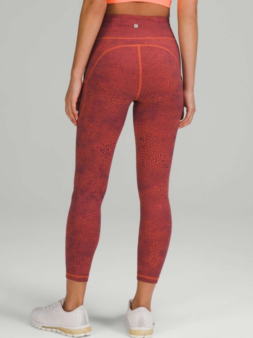 Lululemon Invigorate High-Rise Tight cropped Crackle Glaze Vintage Orange Larksp
